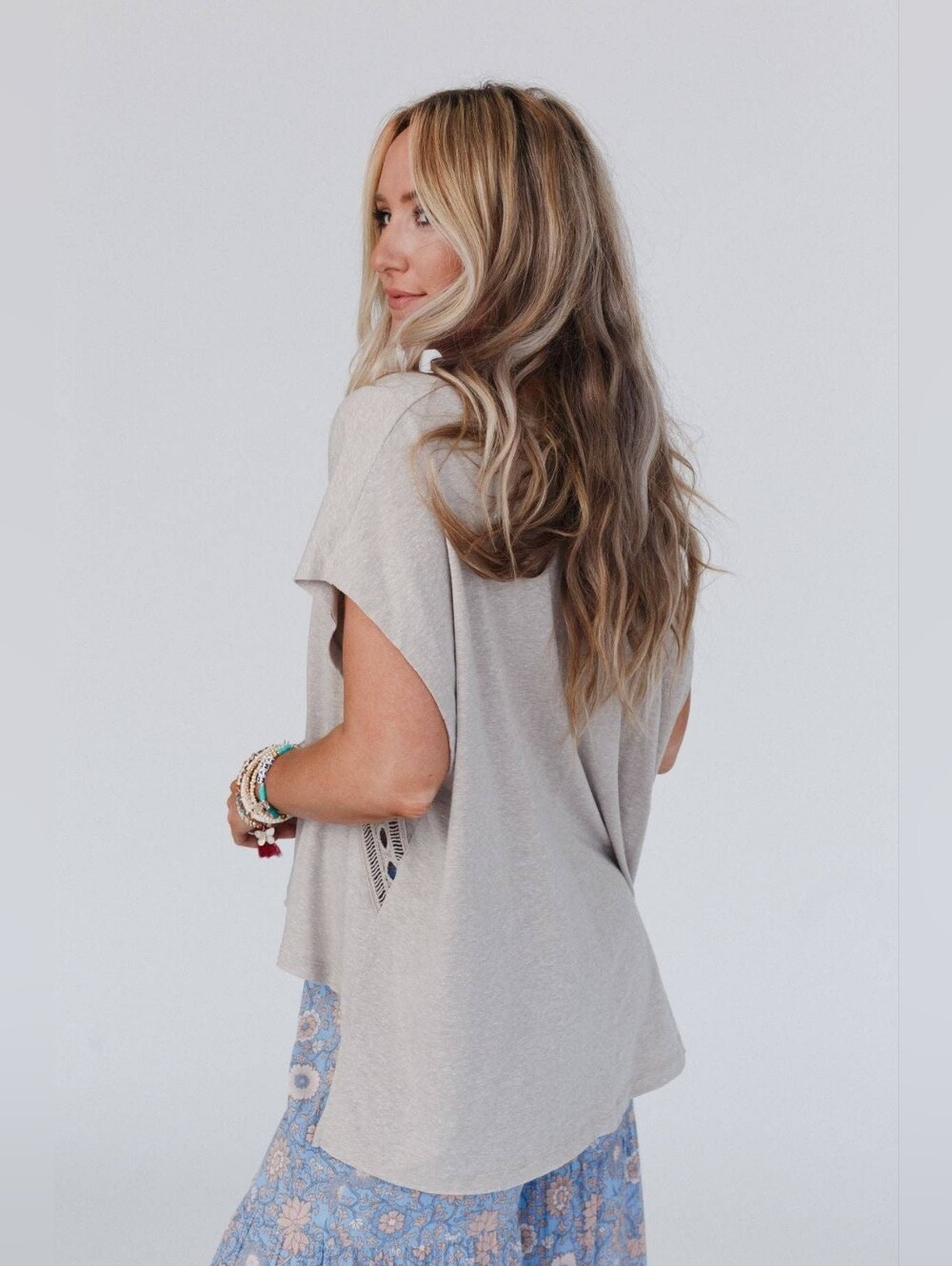 Three Bird Nest Camden Lace V Neck Top - Picture 3 of 6